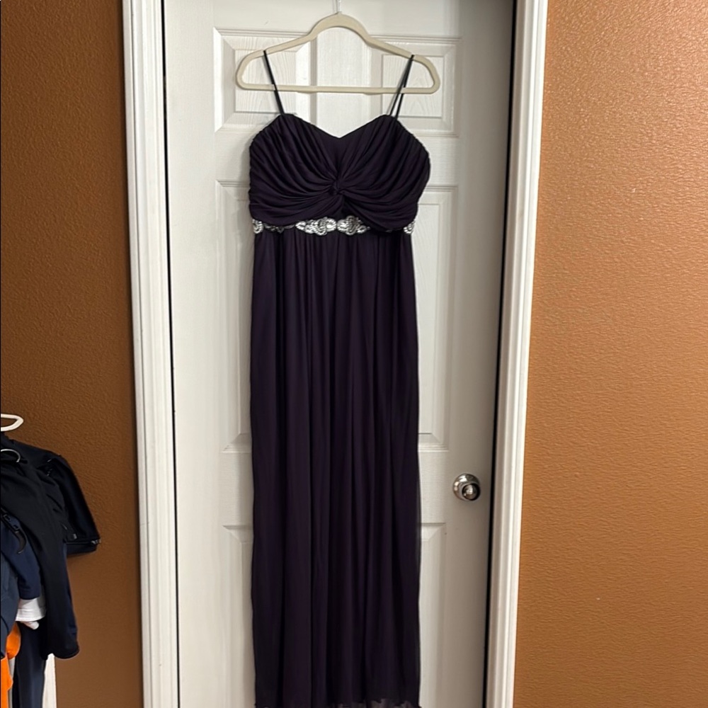 Purple Ruched Sweetheart Prom Gown